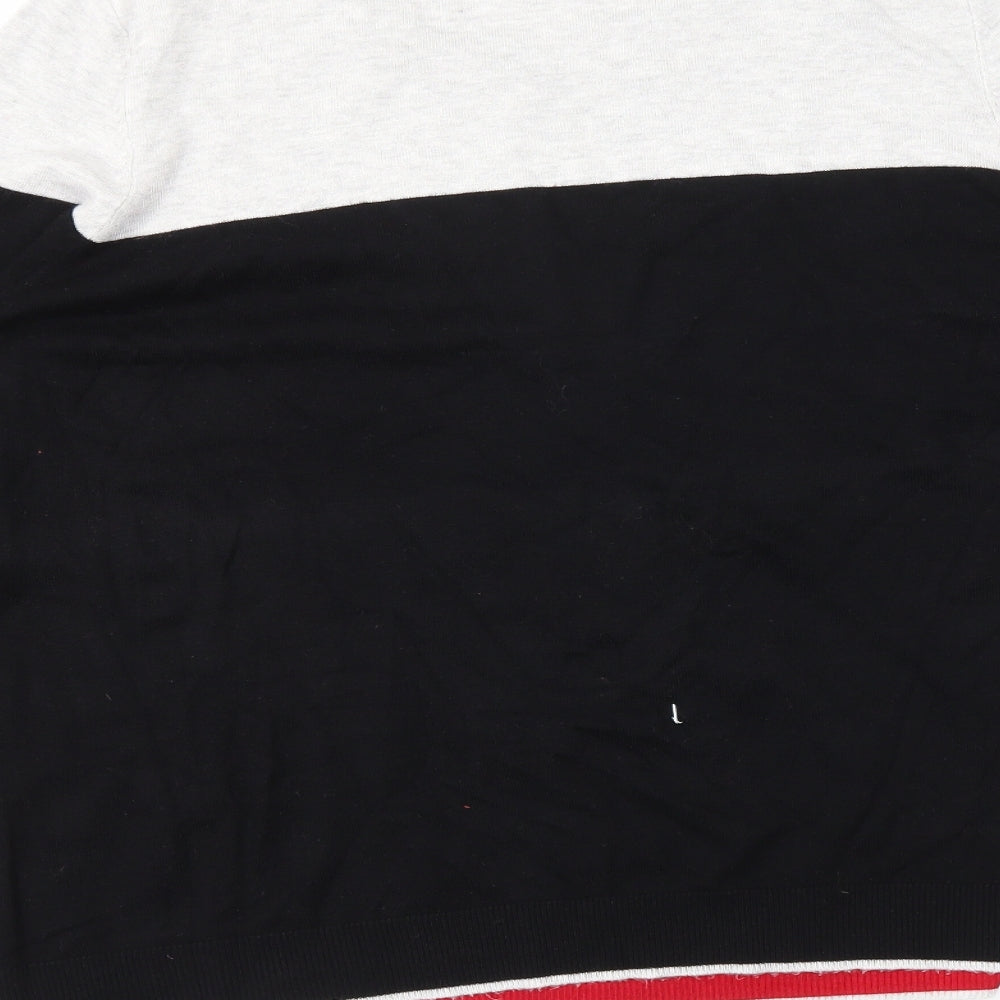 M&S Womens Black Striped  Pullover Jumper Size 18
