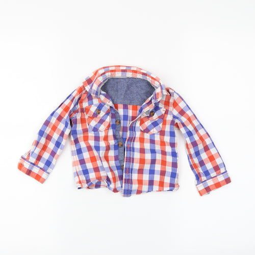 Mothercare Boys Red Plaid  Basic Button-Up Size 12-18 Months