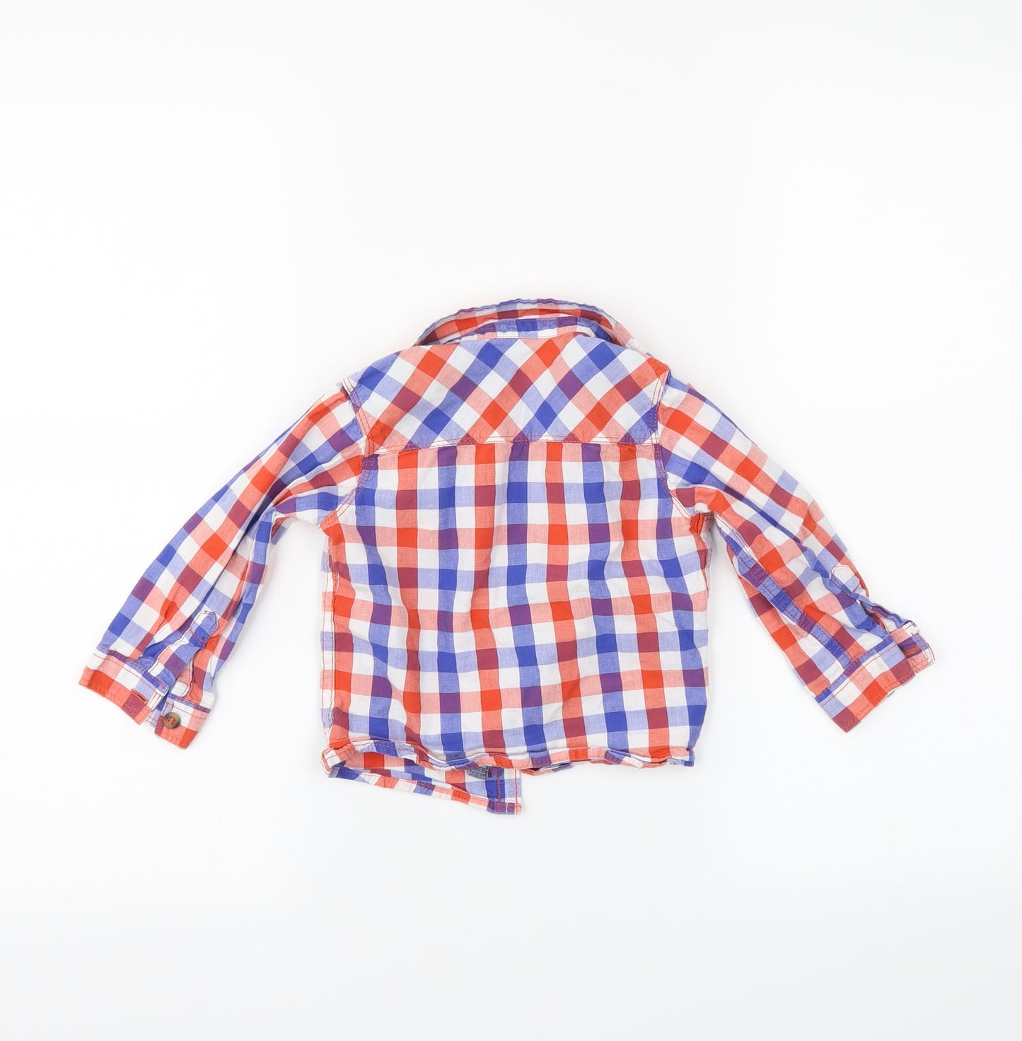 Mothercare Boys Red Plaid  Basic Button-Up Size 12-18 Months