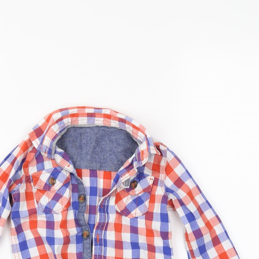 Mothercare Boys Red Plaid  Basic Button-Up Size 12-18 Months