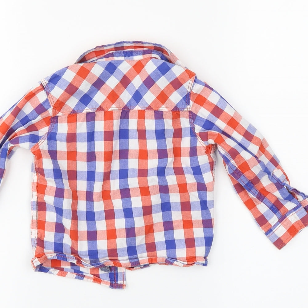 Mothercare Boys Red Plaid  Basic Button-Up Size 12-18 Months