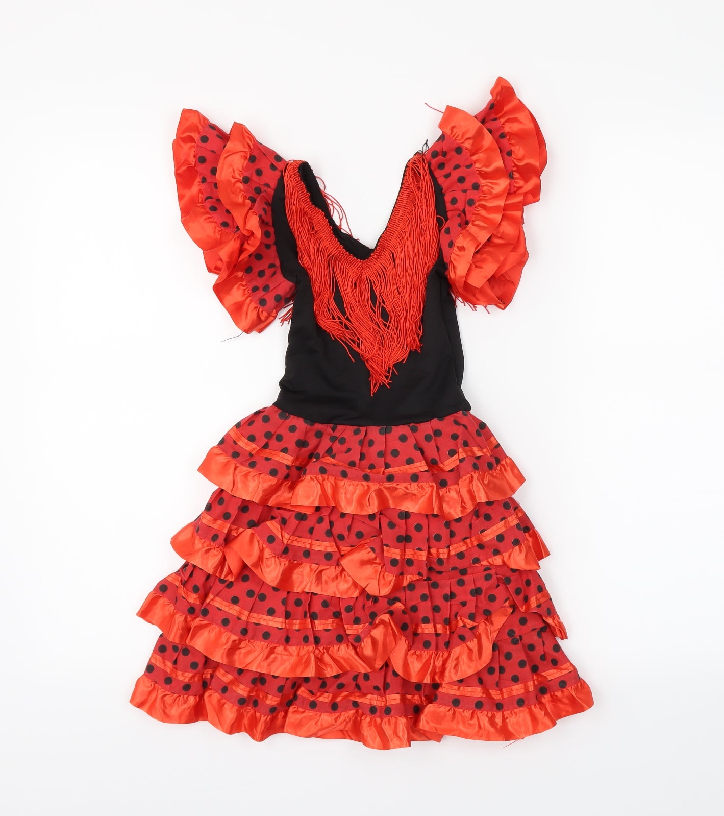 Preworn Girls Red Polka Dot  Trapeze & Swing  Size 4 Years