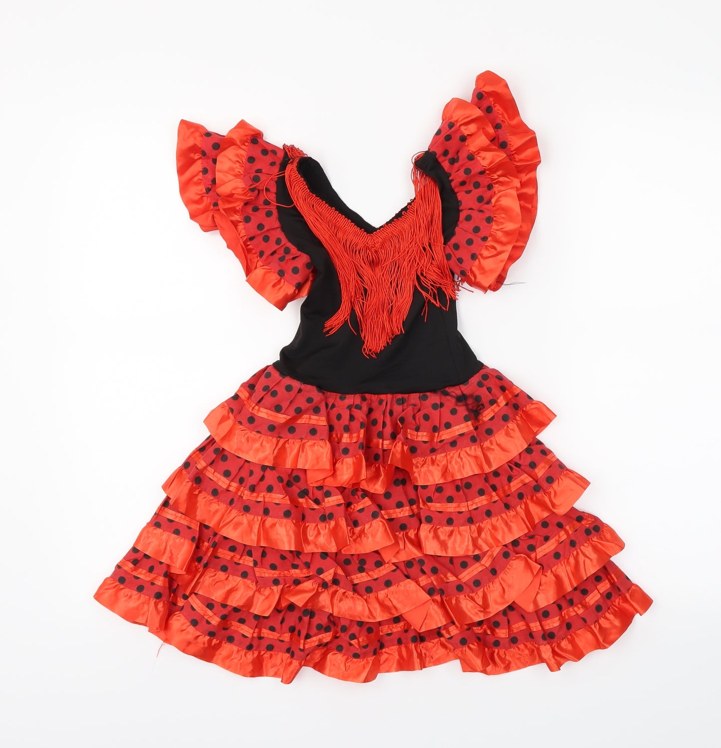 Preworn Girls Red Polka Dot  Trapeze & Swing  Size 4 Years