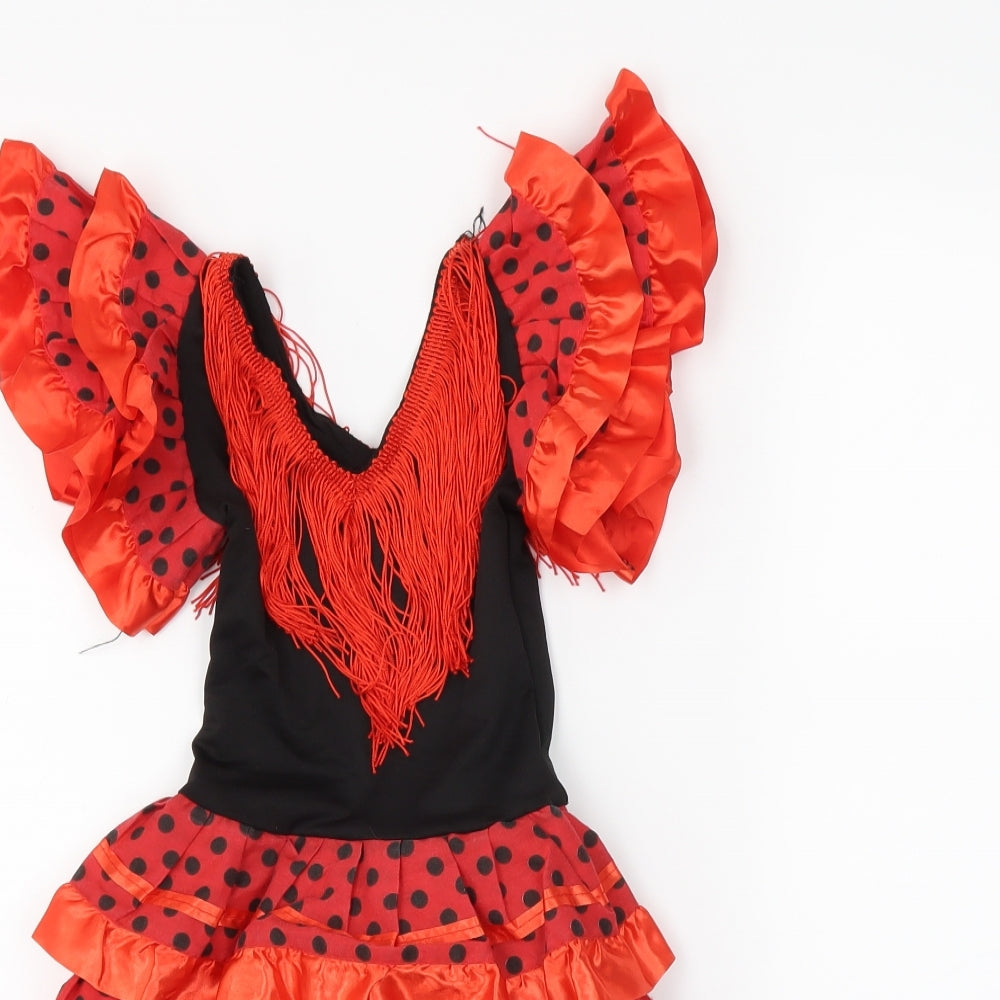 Preworn Girls Red Polka Dot  Trapeze & Swing  Size 4 Years