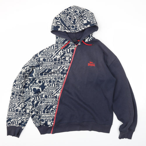 Lonsdale Mens Blue   Full Zip Hoodie Size 2XL