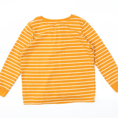 Papaya Womens Yellow Striped  Pullover Sweatshirt Size L
