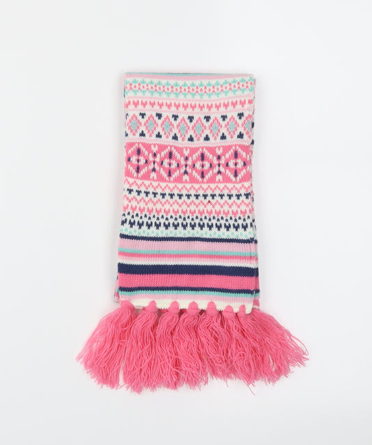 Preworn Girls Pink Striped  Scarf Scarves & Wraps One Size