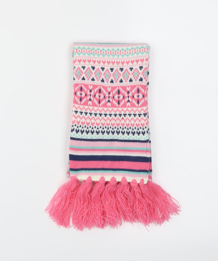 Preworn Girls Pink Striped  Scarf Scarves & Wraps One Size