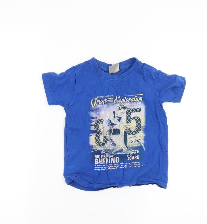 quco Boys Blue Basic T-Shirt Size 2-3 Years