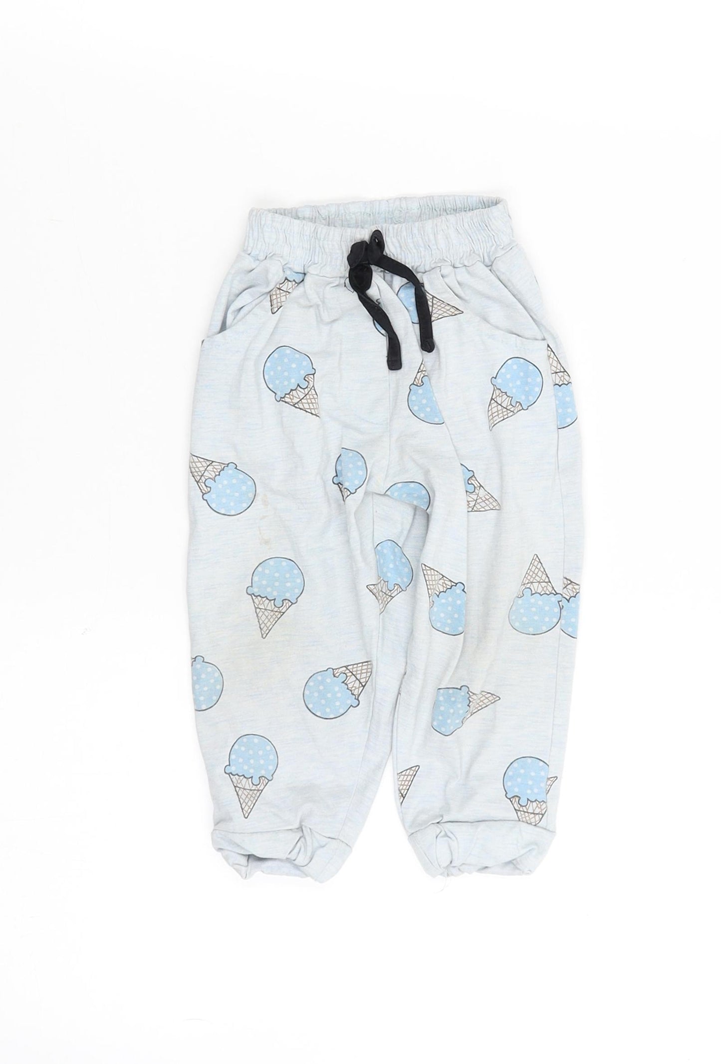 Be ou Girls Blue Solid  Cami Pyjama Pants Size 18-24 Months
