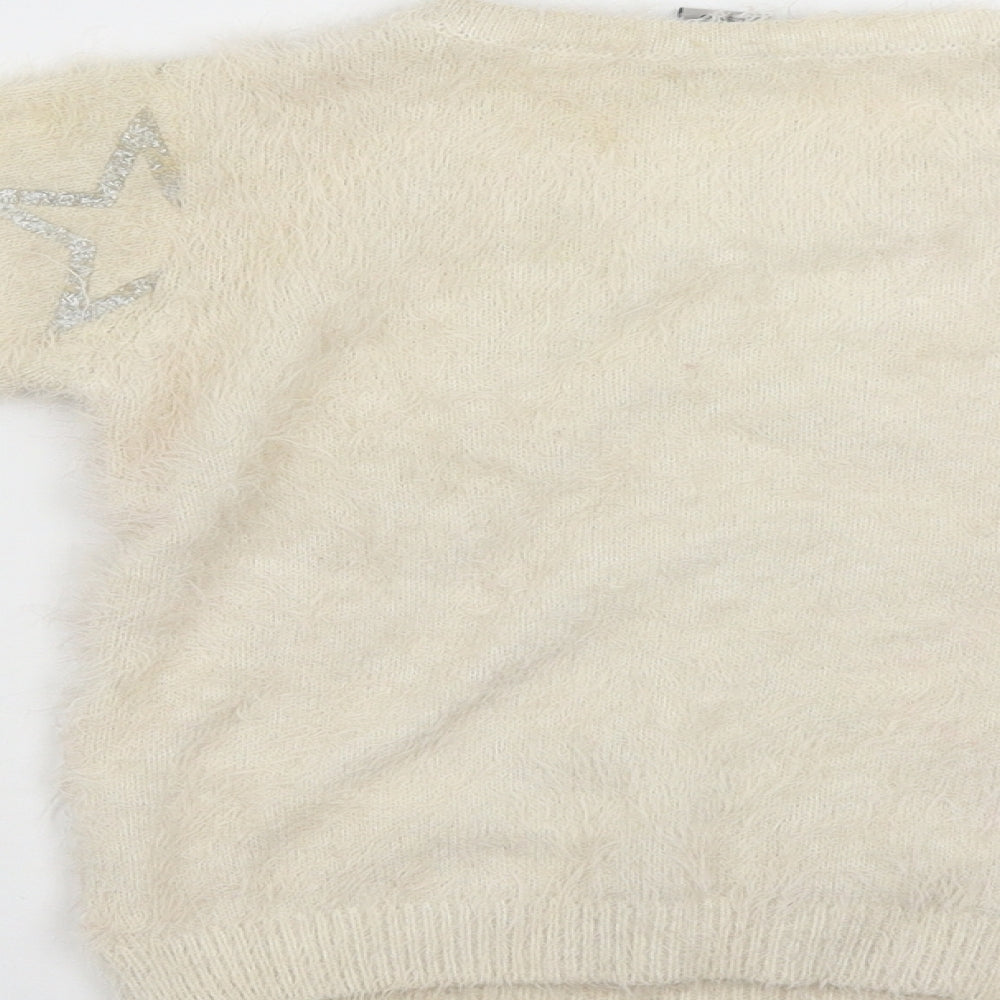 hop Girls Beige   Pullover Jumper Size 4-5 Years