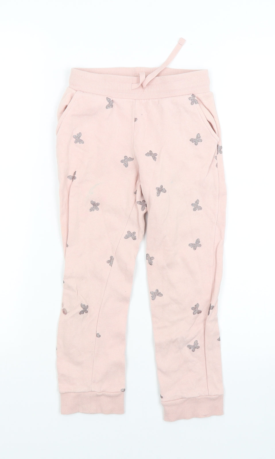 H&M Girls Pink   Jogger Trousers Size 6-7 Years