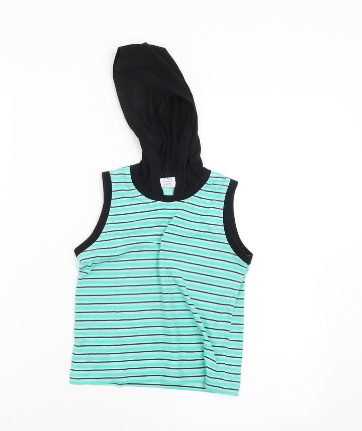 Taeko Girls Green Striped Pullover Hoodie Size 2-3 Years