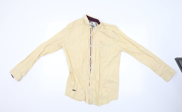 vogueraw Mens Yellow Button-Up Size M