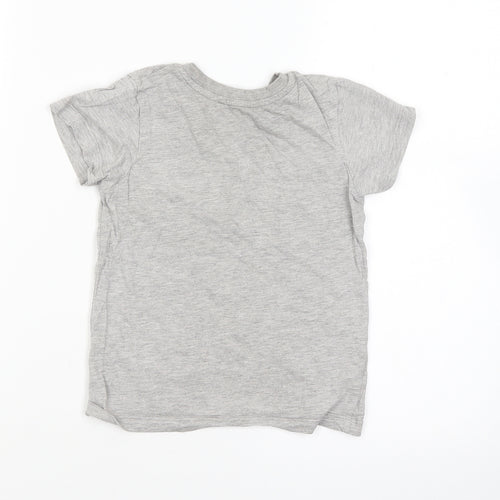 Preworn Boys Grey   Basic T-Shirt Size 3-4 Years