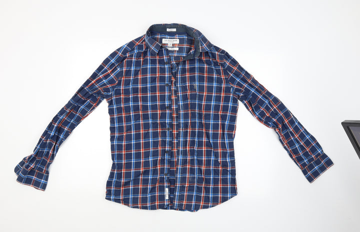 US Polo Assn. Mens Blue Check Button-Up Size M