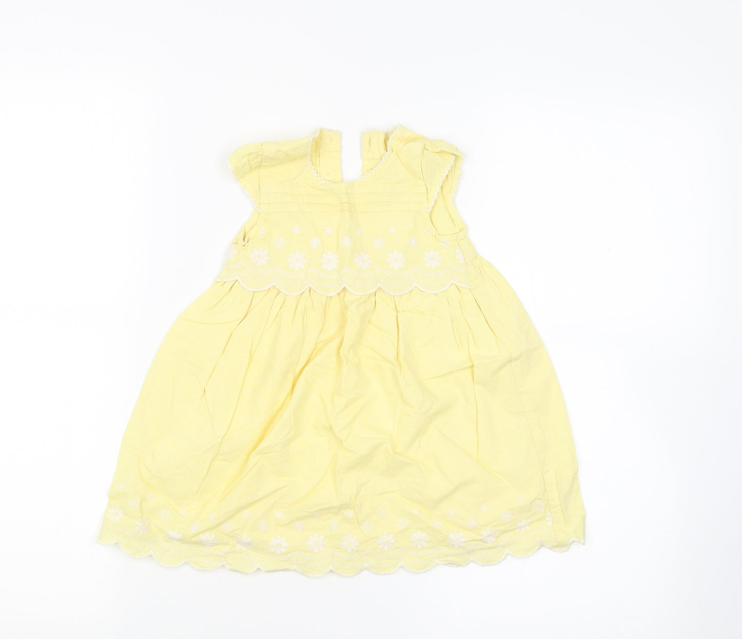 George Girls Yellow Floral  Tank Dress  Size 9-12 Months
