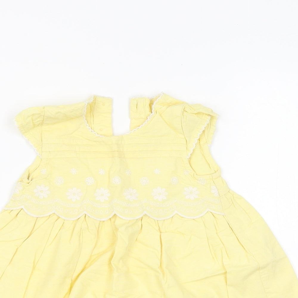 George Girls Yellow Floral  Tank Dress  Size 9-12 Months