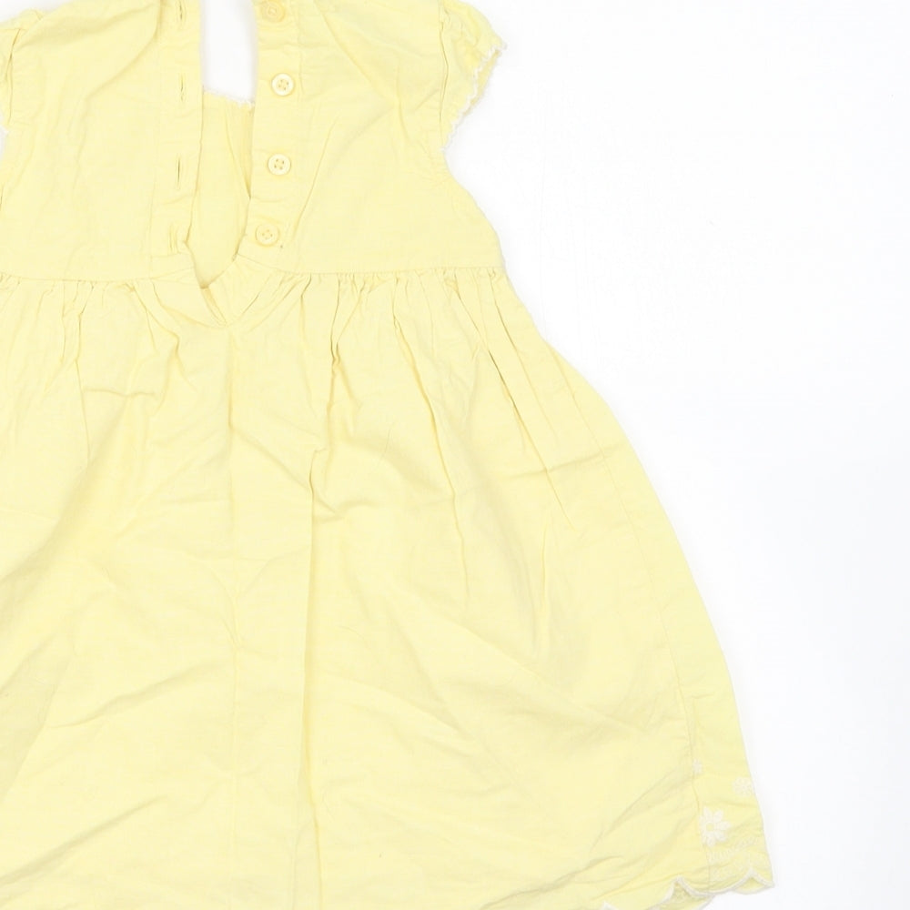George Girls Yellow Floral  Tank Dress  Size 9-12 Months