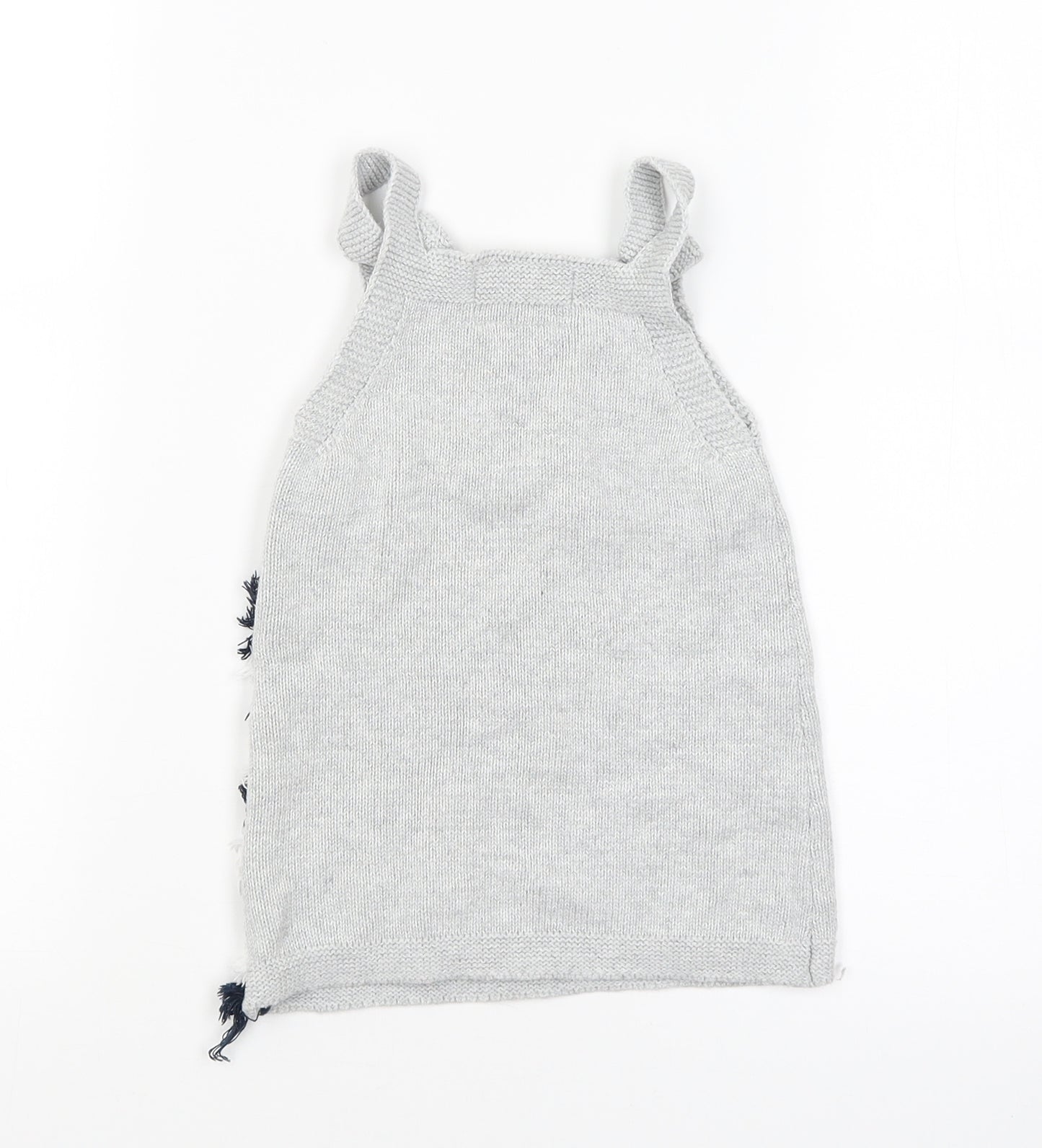 F&F Girls Grey   Tank Dress  Size 9-12 Months  - Zebra