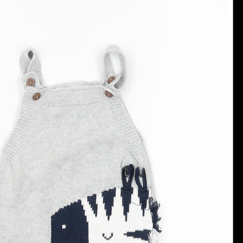 F&F Girls Grey   Tank Dress  Size 9-12 Months  - Zebra