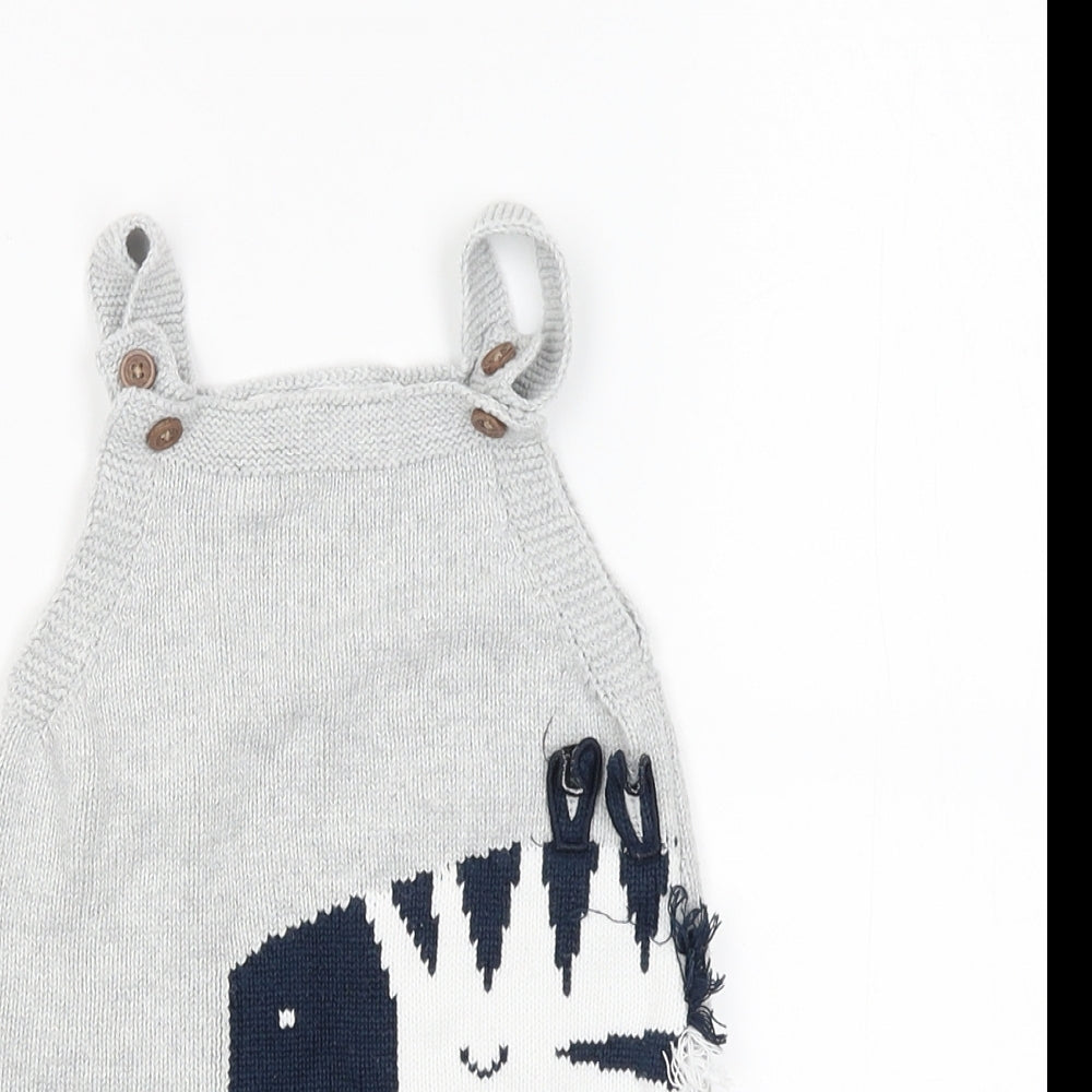 F&F Girls Grey   Tank Dress  Size 9-12 Months  - Zebra