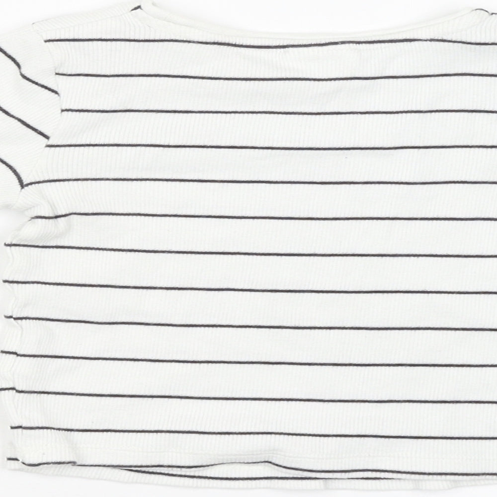 F&F Boys White Striped  Pullover Jumper Size 12-18 Months