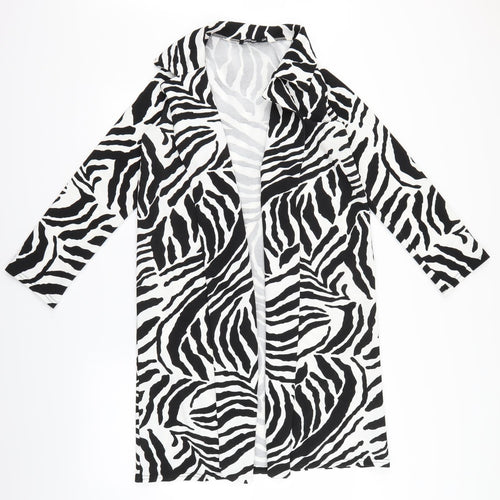 Boohoo Womens Beige Animal Print  Jacket Blazer Size M