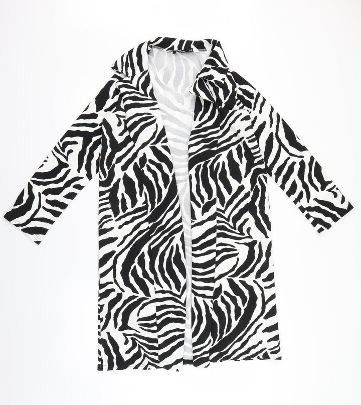 Boohoo Womens Beige Animal Print  Jacket Blazer Size M