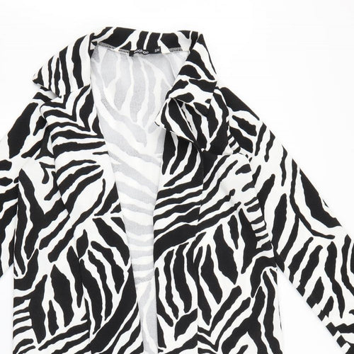 Boohoo Womens Beige Animal Print  Jacket Blazer Size M