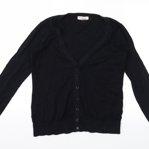 FOREVER 21 Womens Black Houndstooth  Cardigan Jumper Size 10
