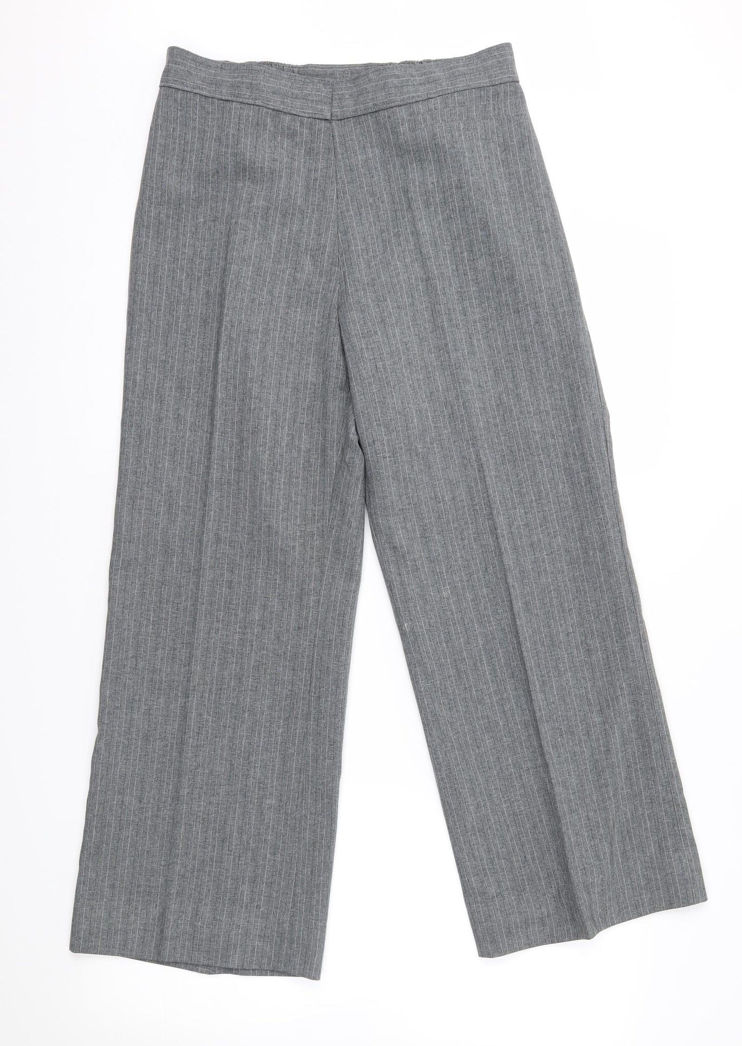 Marks and Spencer Womens Green Striped  Trousers  Size 10 L23 in
