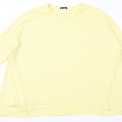 Kim&Co Womens Yellow   Henley Sweatshirt Size M