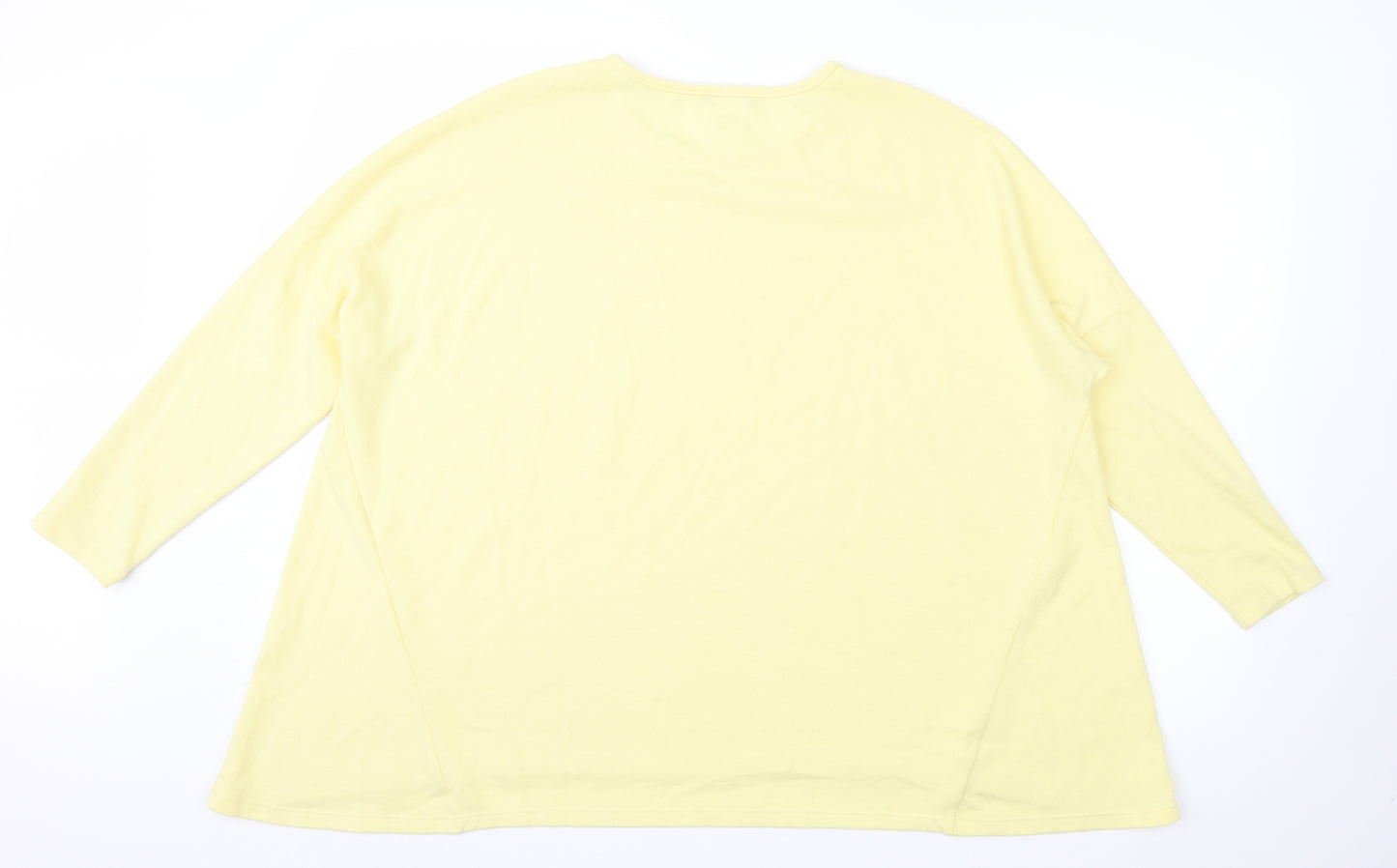Kim&Co Womens Yellow   Henley Sweatshirt Size M