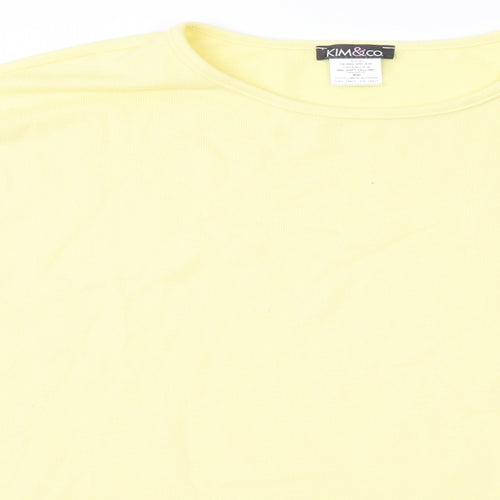 Kim&Co Womens Yellow   Henley Sweatshirt Size M