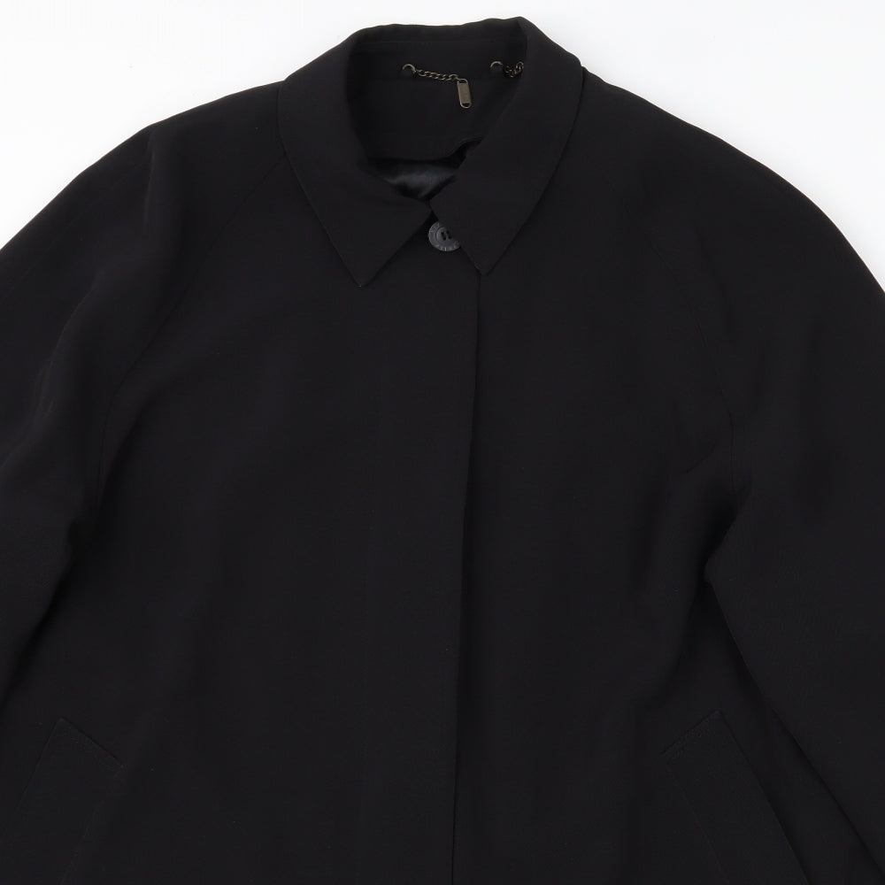 Preworn Womens Black   Rain Coat Coat Size M