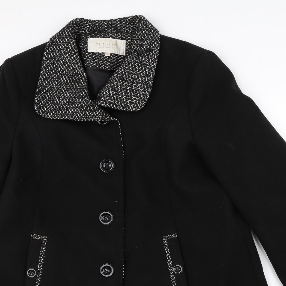 Debenhams Womens Black   Overcoat Jacket Size 12