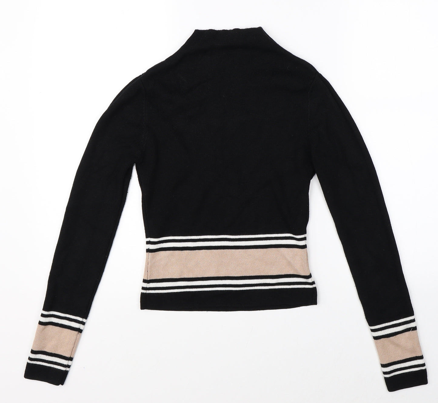 NEXT Womens Black Striped  Pullover Jumper Size 8