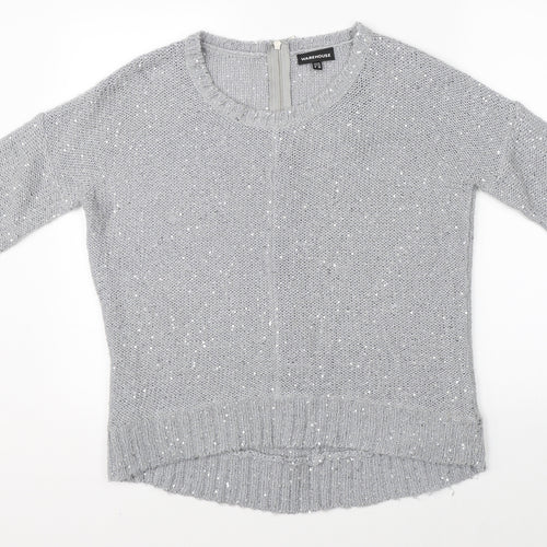 Warehouse Womens Grey   Pullover Jumper Size 10