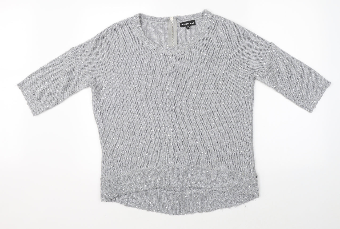 Warehouse Womens Grey   Pullover Jumper Size 10