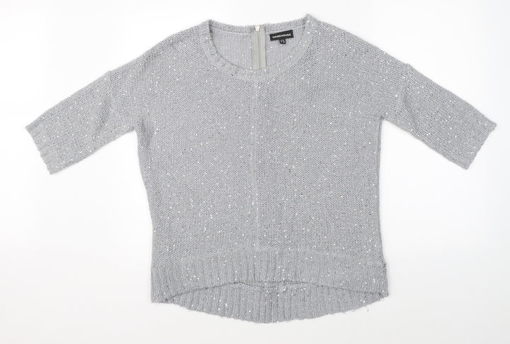 Warehouse Womens Grey Pullover Jumper Size 10