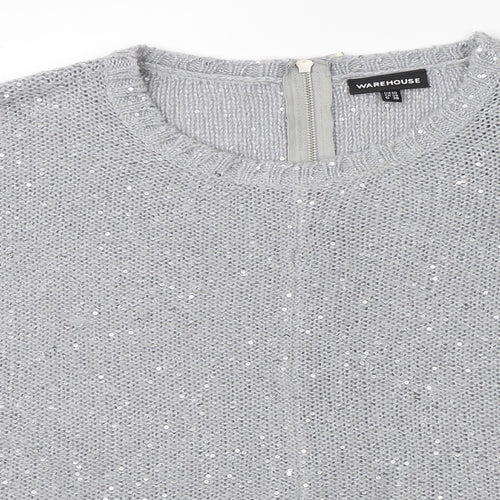 Warehouse Womens Grey   Pullover Jumper Size 10