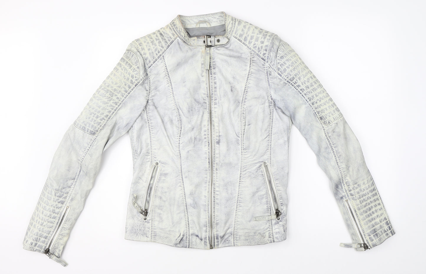 Blue Monkey Womens Grey   Motorcycle Jacket Jacket Size M