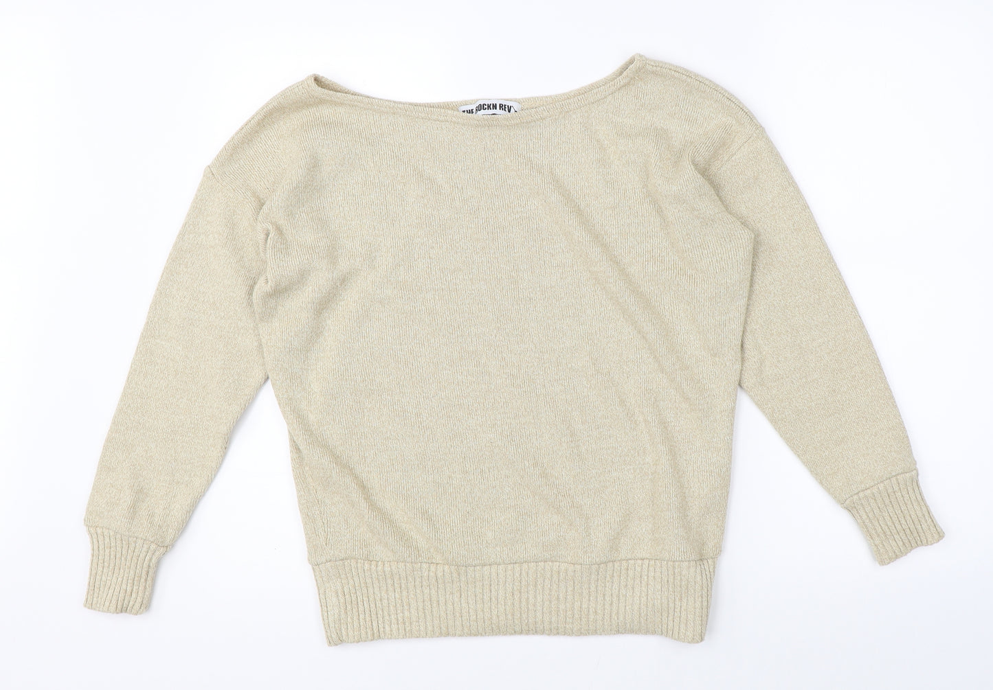 The Rock Rev Womens Beige  Knit Pullover Jumper Size M