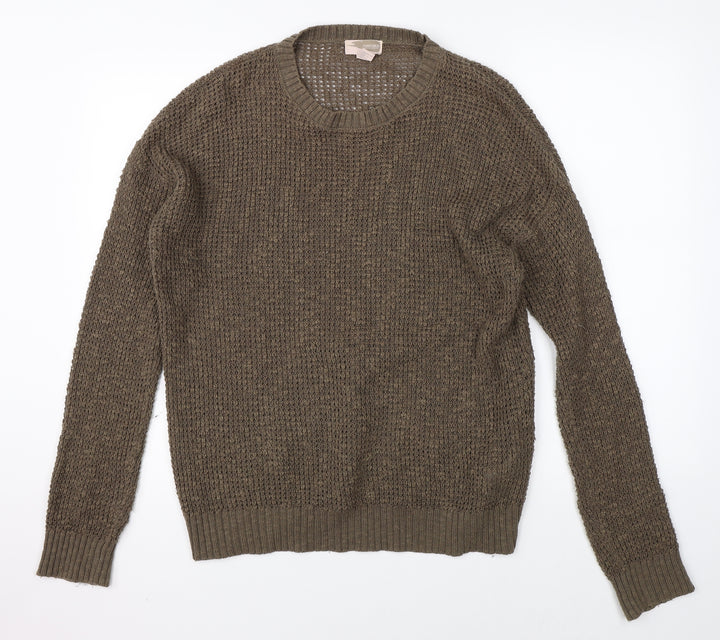 FOREVER 21 Womens Brown Knit Pullover Jumper Size L