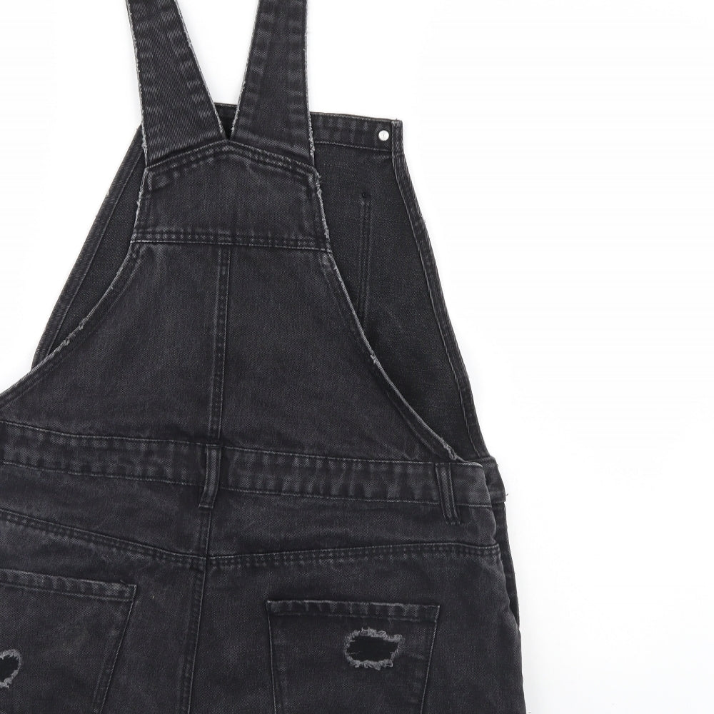 Denim & Co. Womens Black  Denim Jumpsuit One-Piece Size 16  - Distressed