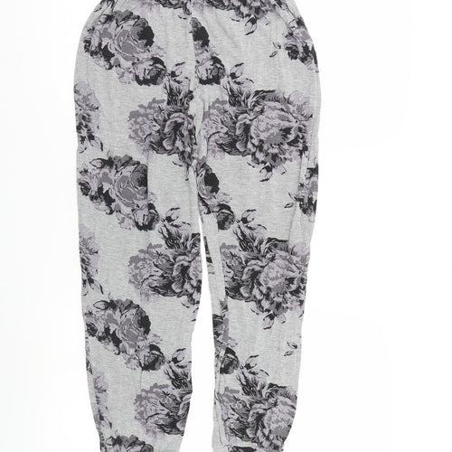 Feel Fabulous Womens Grey Floral  Pedal Pusher Trousers Size 6 L28 in