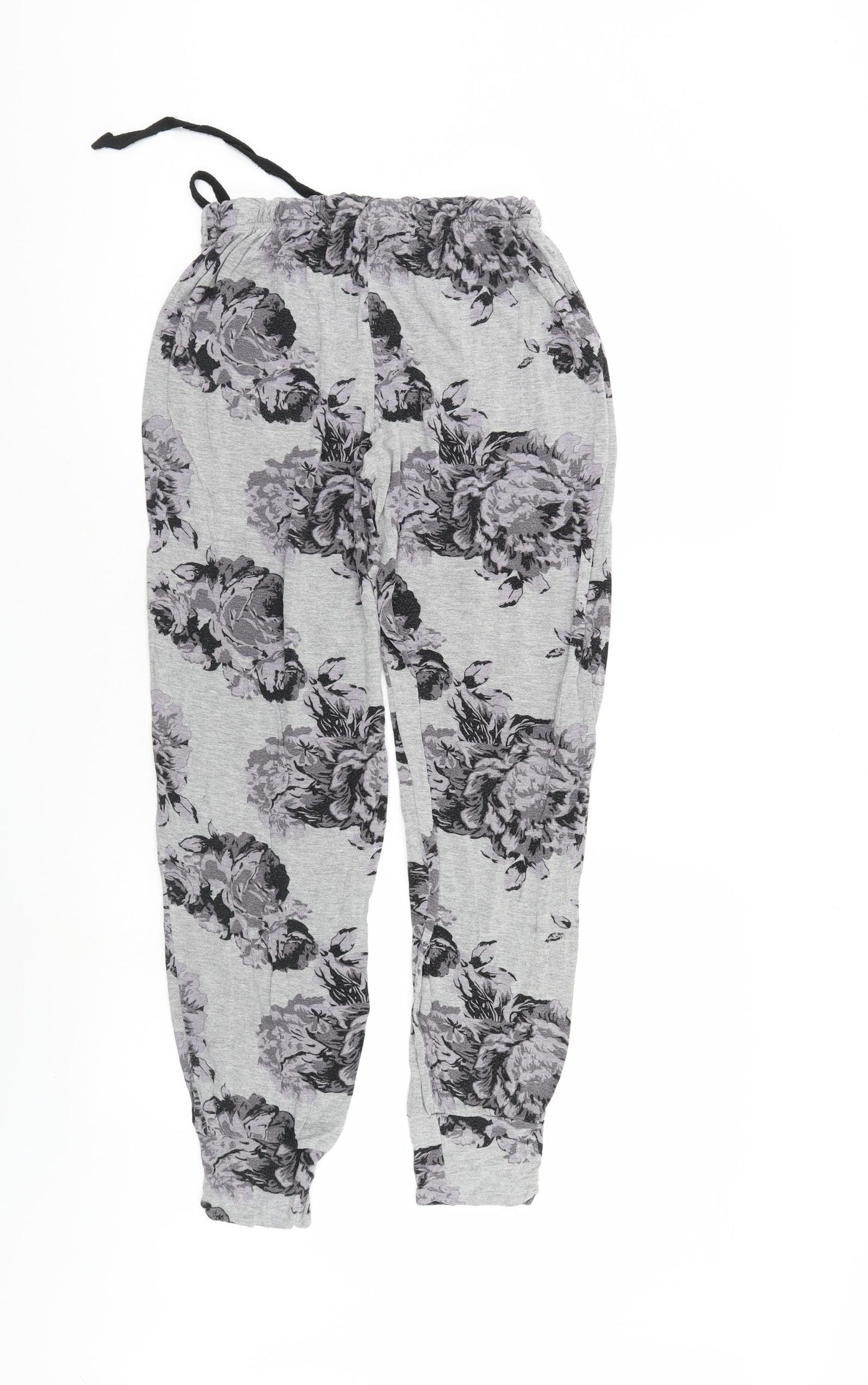 Feel Fabulous Womens Grey Floral  Pedal Pusher Trousers Size 6 L28 in