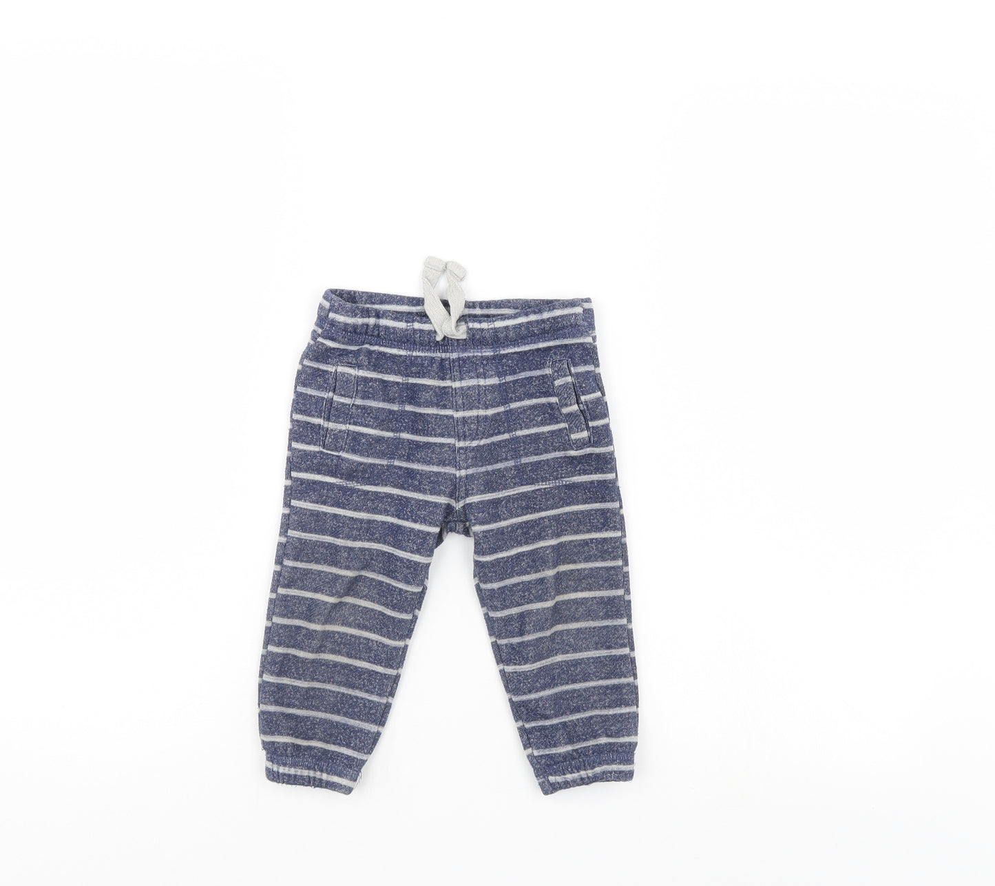 F&F Boys Blue Striped  Snow Pants Trousers Size 12-18 Months