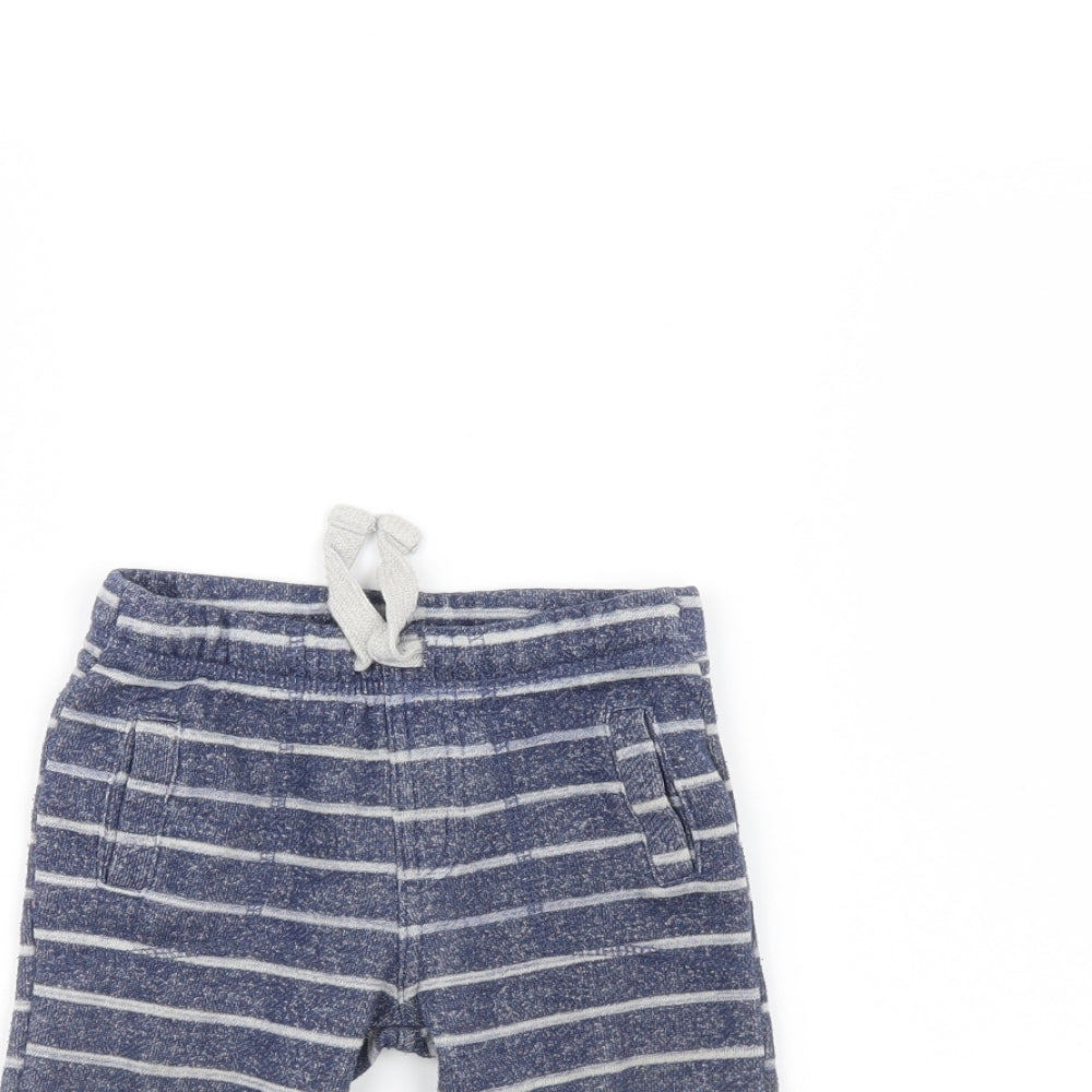 F&F Boys Blue Striped  Snow Pants Trousers Size 12-18 Months